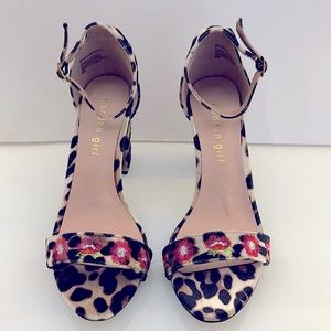 Madden Girl Leopard Floral Heels Size 7
